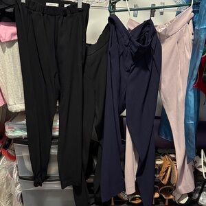Aritzia Black, Navy, and Lavender Pants Trio
